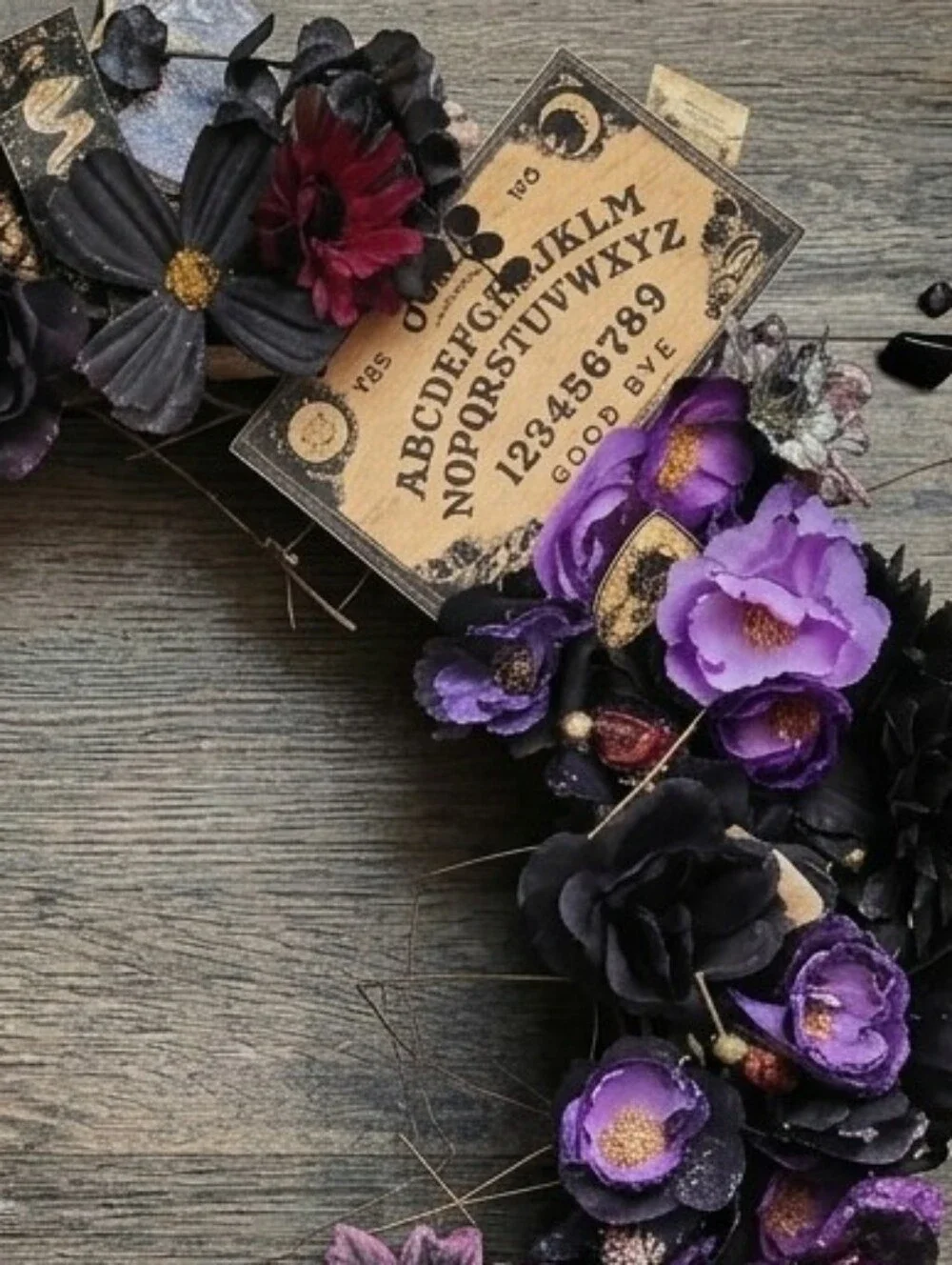 Hand Crafted Purple and Pink Gothic Floral Wreath